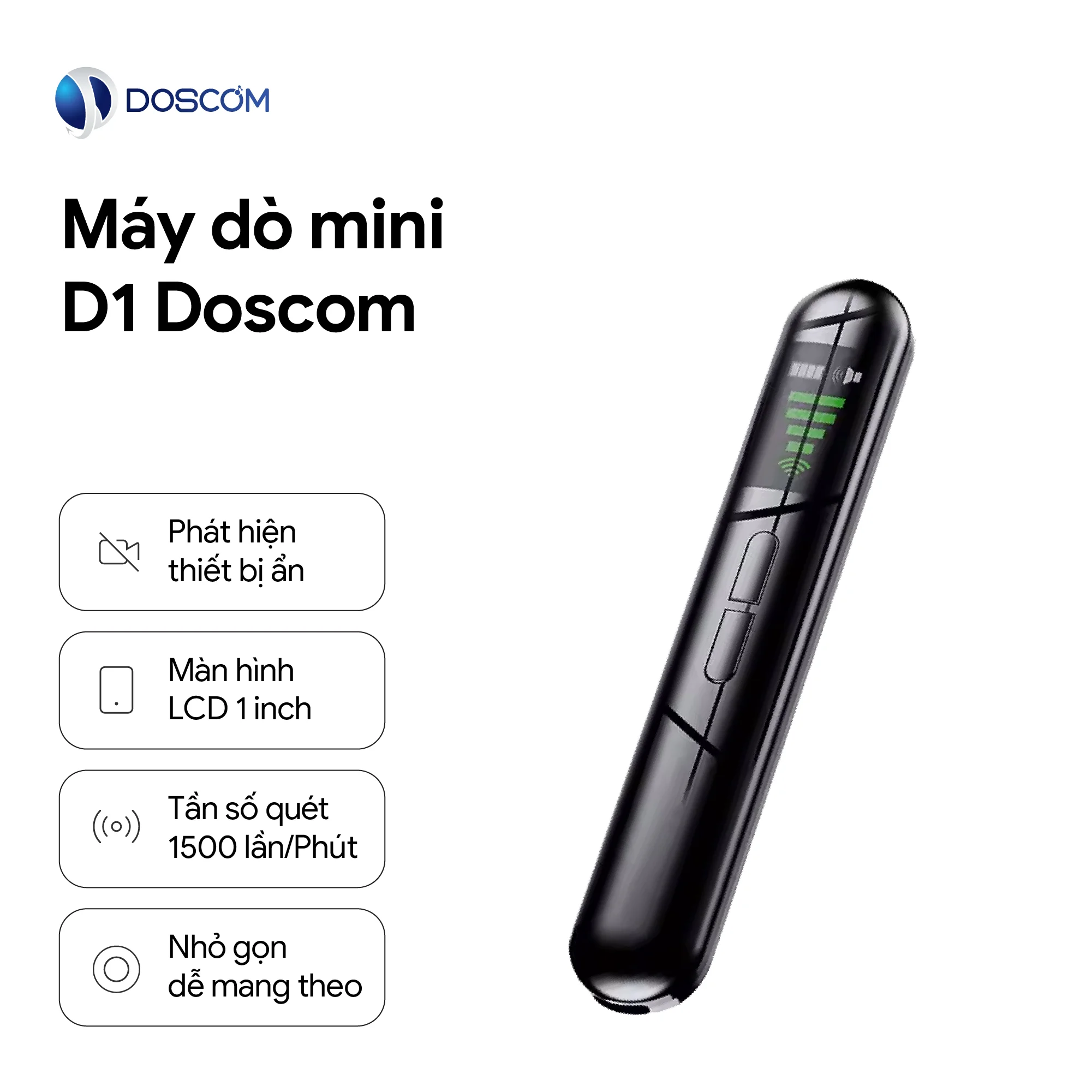 Máy dò tìm thiết bị đặt lén cầm tay D1 Doscom