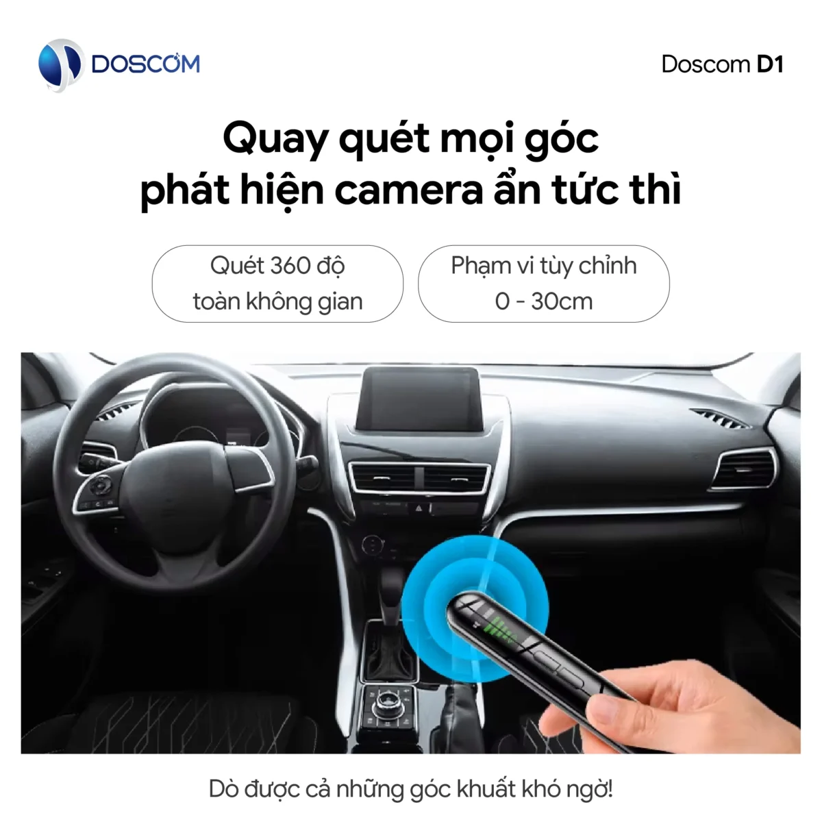 Máy dò camera ẩn, định vị ẩn, ghi âm, nghe lén ẩn D1 Doscom