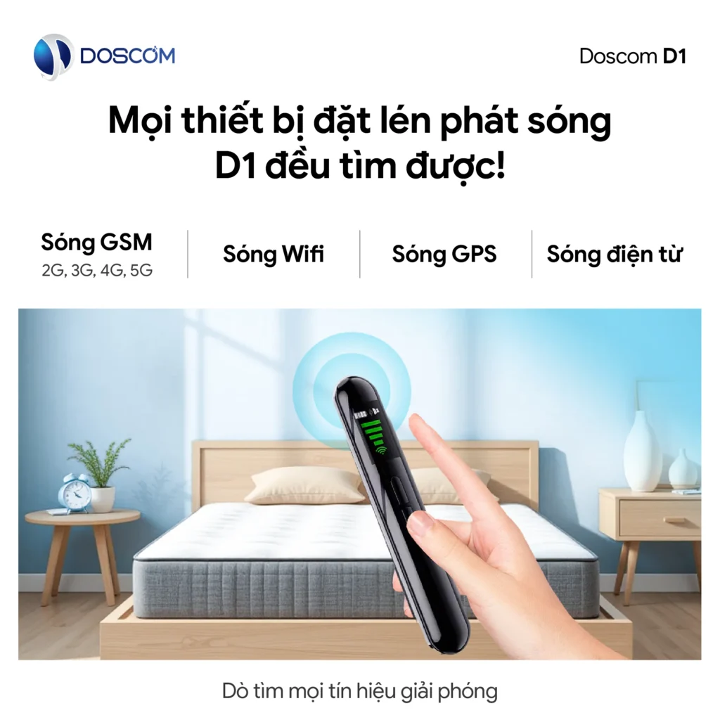 Máy dò camera ẩn, định vị ẩn, ghi âm, nghe lén ẩn D1 Doscom