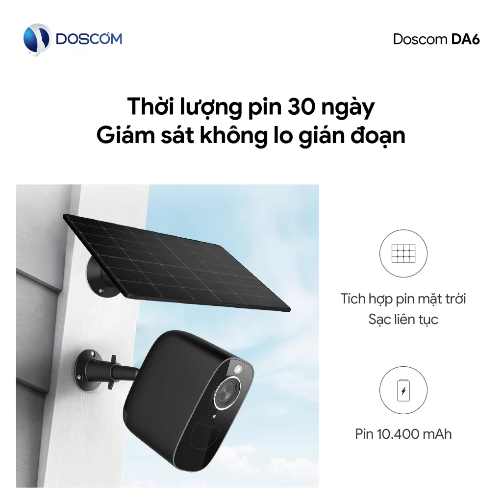 Thời lượng pin 30 ngày, tích hợp pin mặt trời sạc liên tục