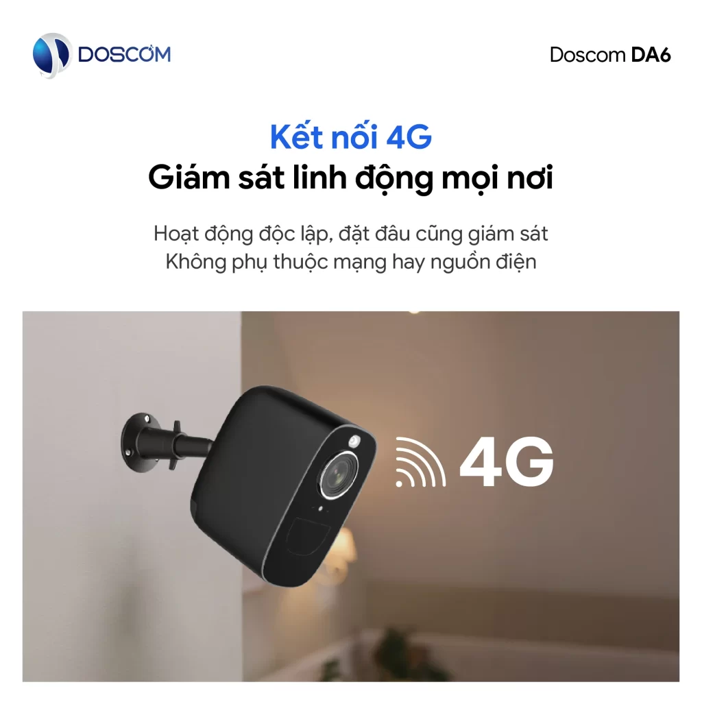 DA6 kết nối 4G, giám sát linh động mọi nơi