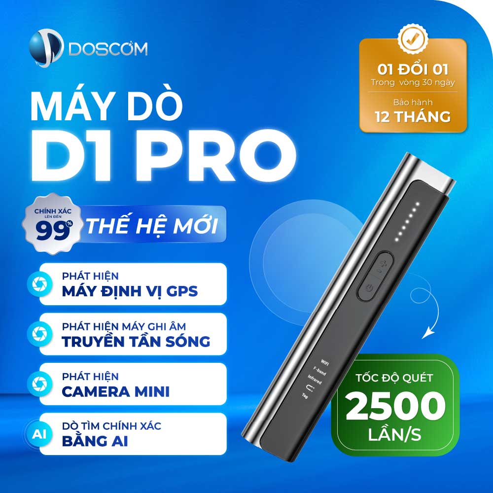 Máy dò định vị nghe lén, Camera ẩn D1 Pro Doscom