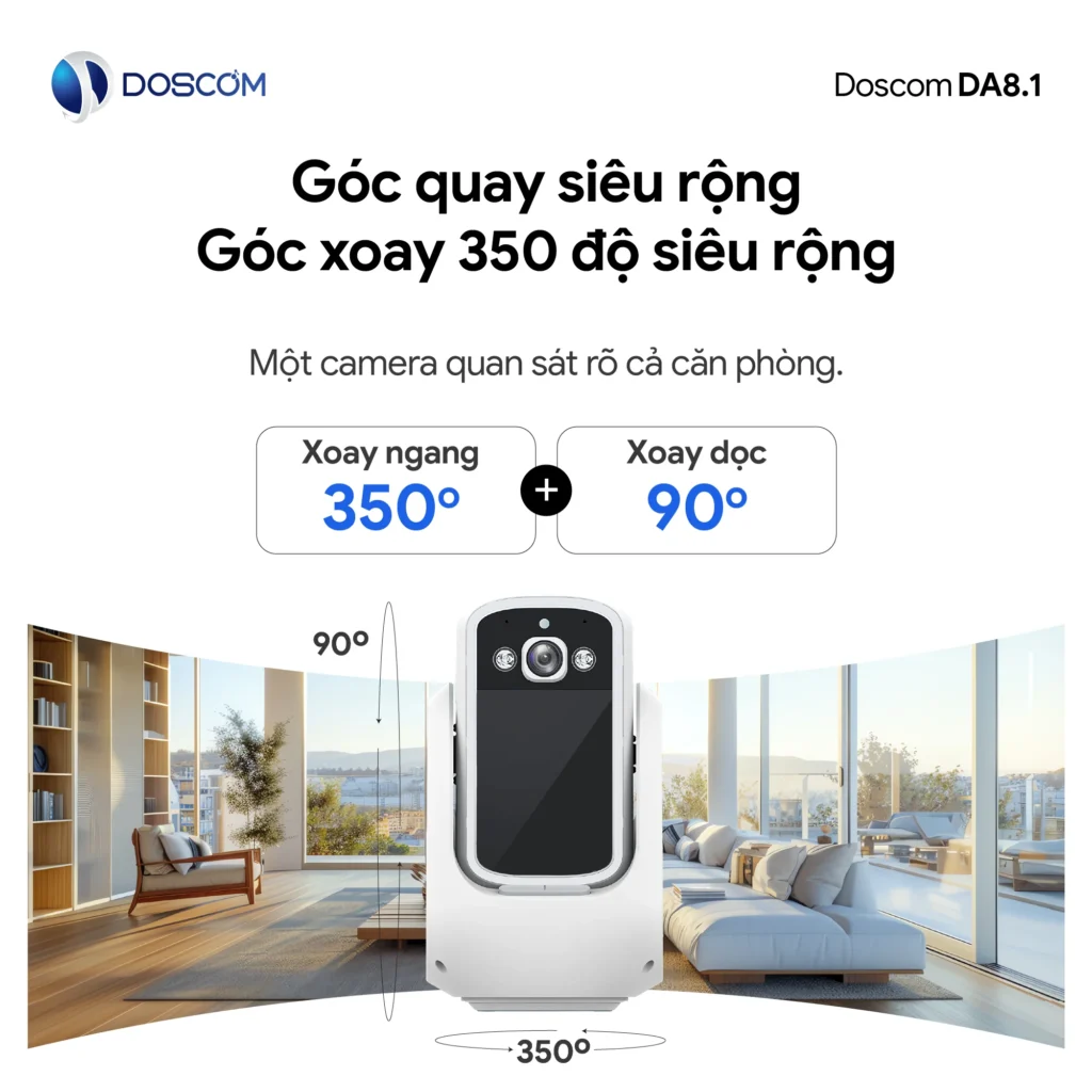 Góc nhìn rộng, xoay linh hoạt DA8.1 Doscom