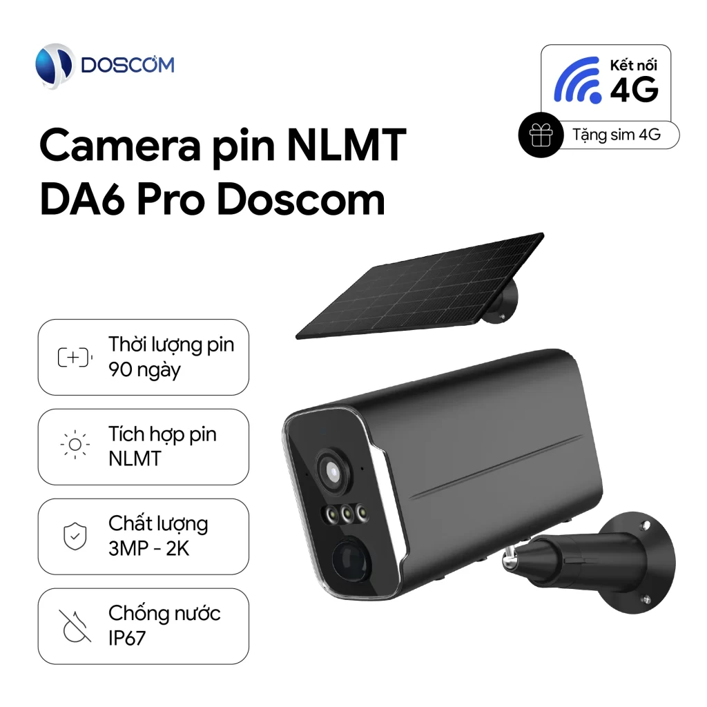 DA6 Pro Camera Ngoài Trời Sử Dụng Mạng 4G – Chống Nước – Pin 90 Ngày