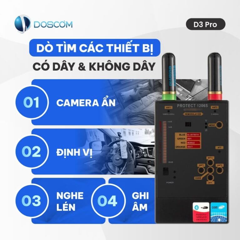 Thiết bị dò tìm camera ẩn, máy nghe lén, máy dò, ...