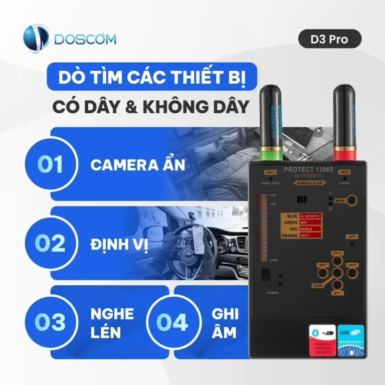 Thiết bị dò tìm camera ẩn, máy nghe lén, máy dò, ...