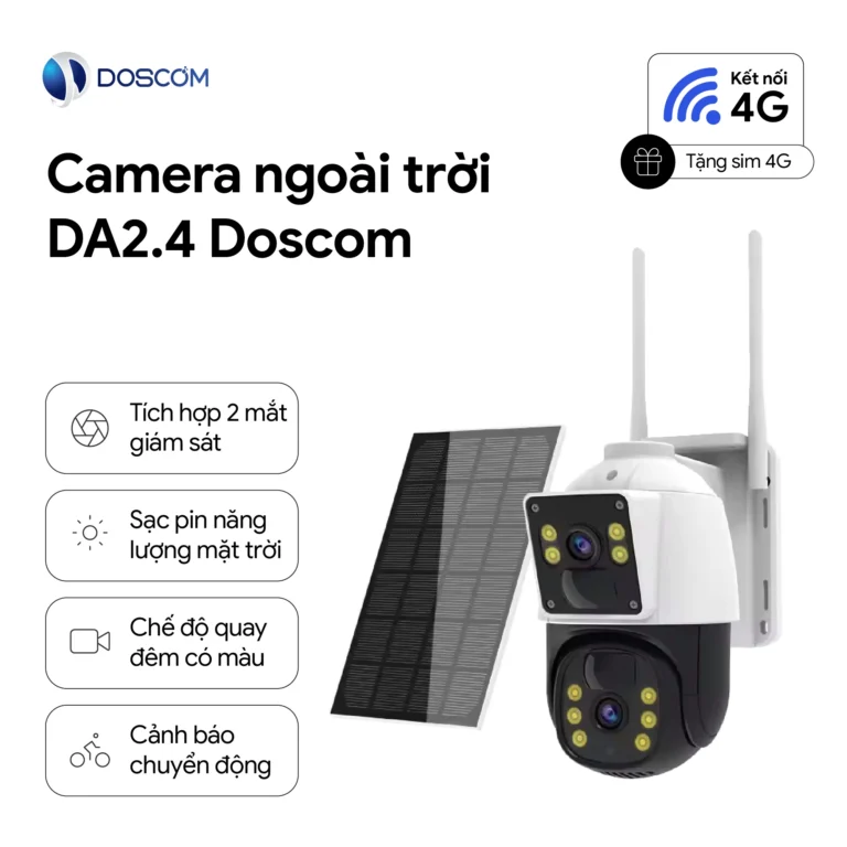 Camera pin năng lượng mặt trời 4G DA2.4 Doscom