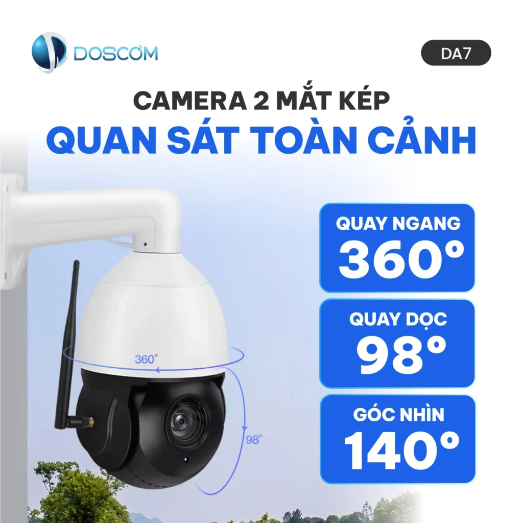Camera 2 mắt kép quan sát toàn cảnh