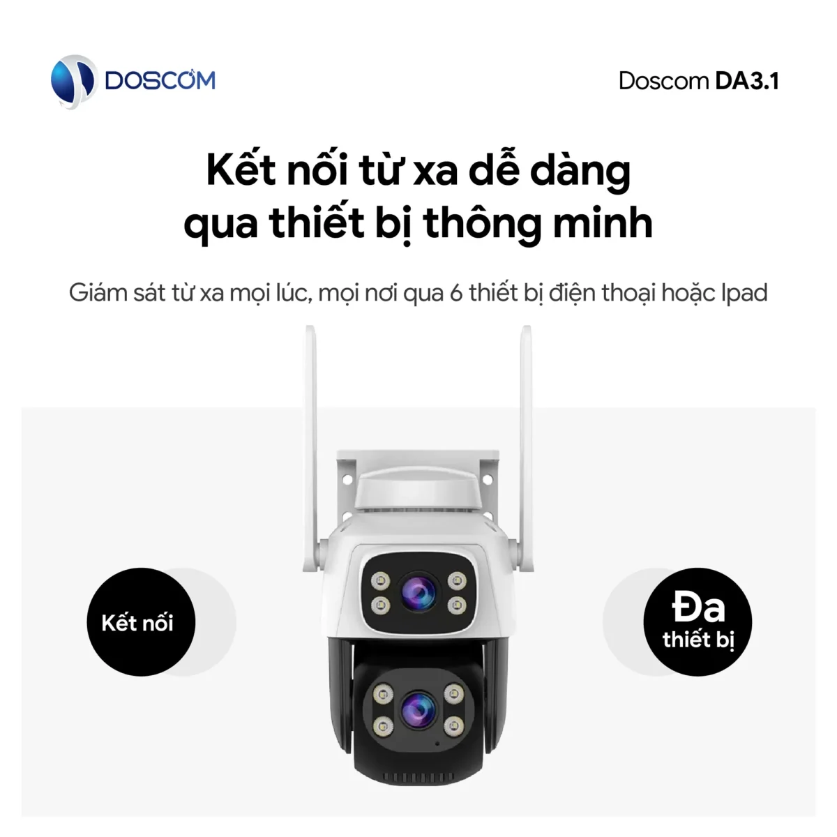 Camera Wifi DA3.1 có thể kết nối và xem từ xa trên nhiều thiết bị