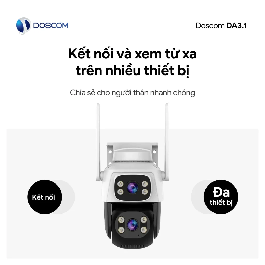 Camera Wifi DA3.1 có thể kết nối và xem từ xa trên nhiều thiết bị
