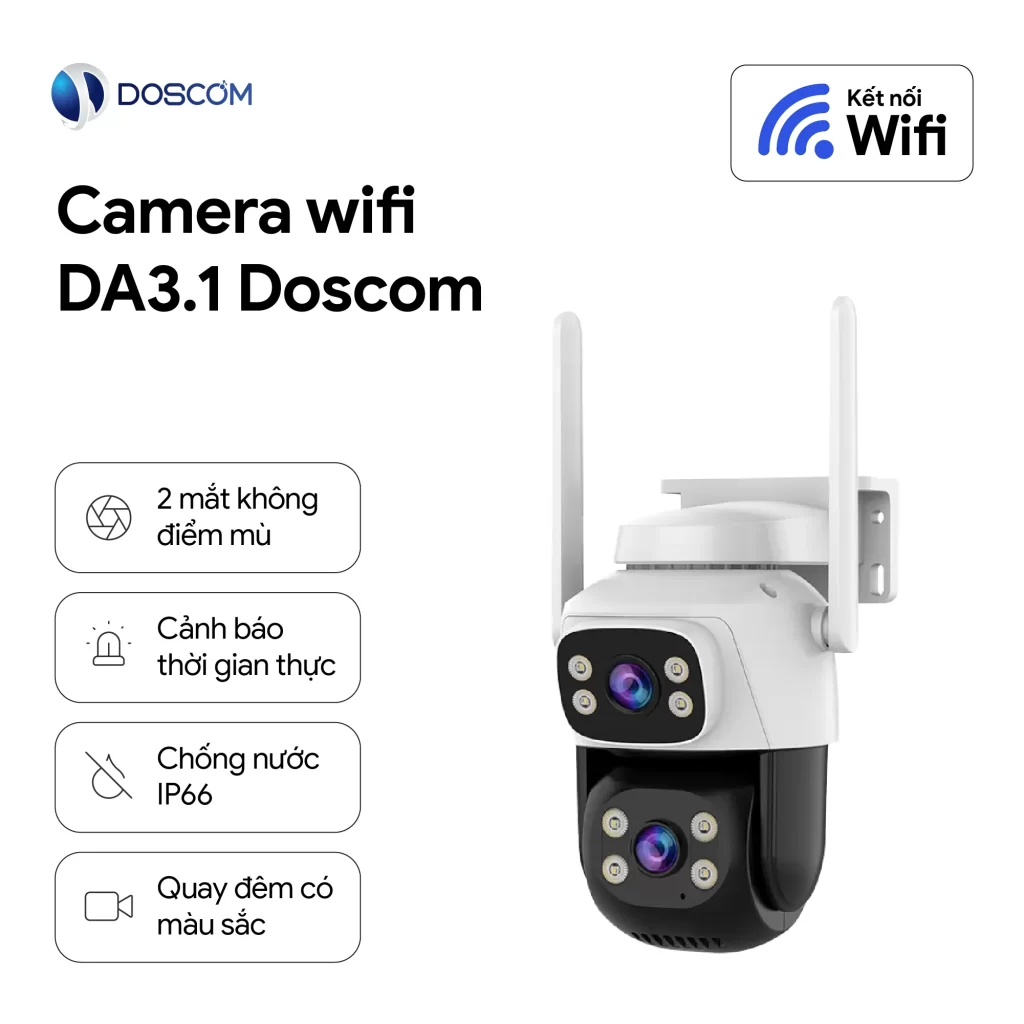 Camera 2 mắt kép chống nước DA3.1 Doscom