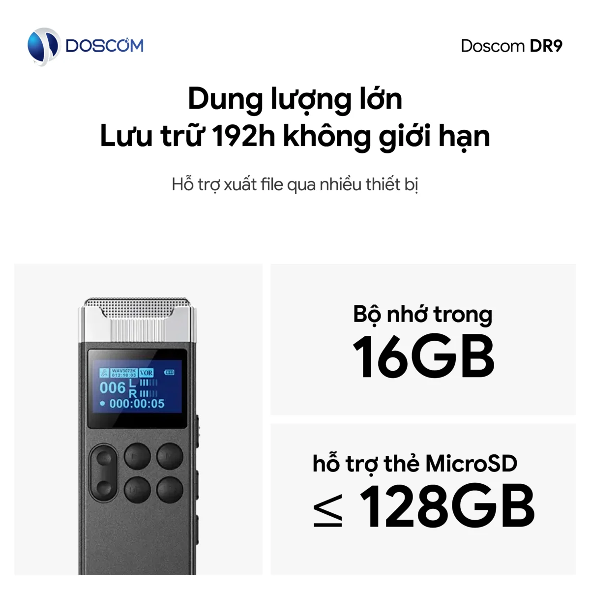 Dung lượng bộ nhớ lớn, hỗ trợ cả bộ nhớ ngoài