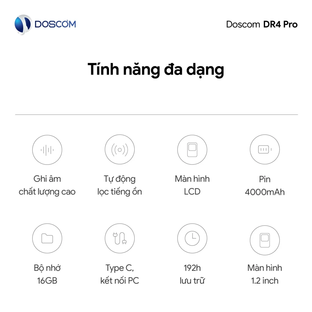 Tính năng chung - DR4 Pro Doscom