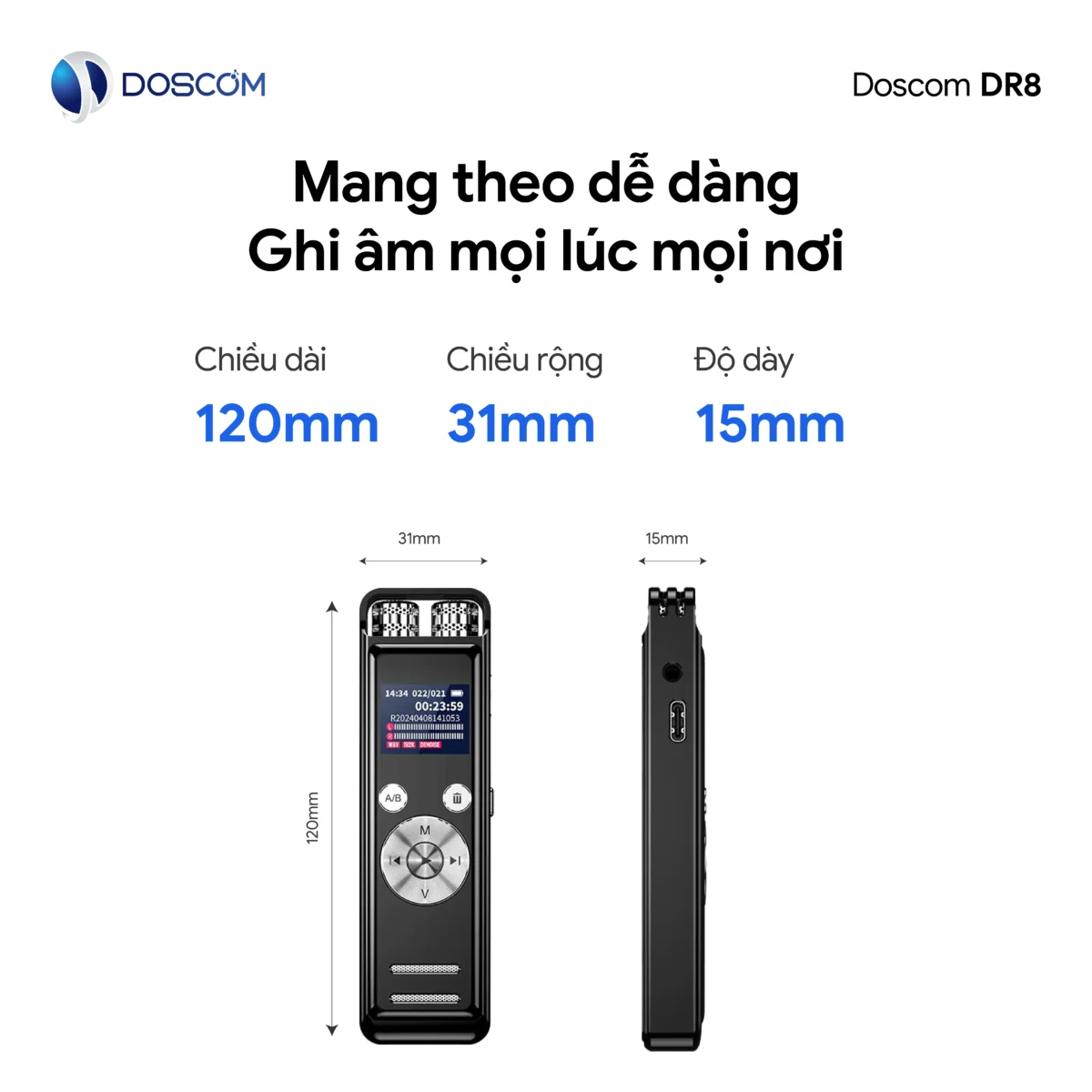 Thiết kế nhỏ gọn, dễ dàng mang theo