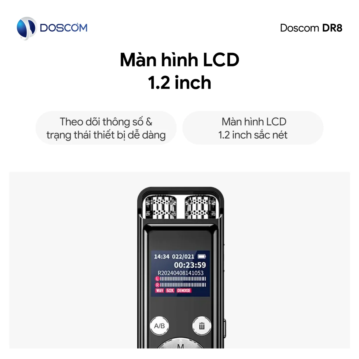 DR8 - Hiển thị sắc nét, dễ theo dõi