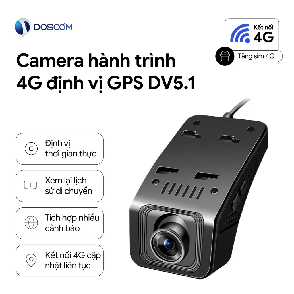 Camera hành trình 4G tích hợp định vị DV5.1 Doscom