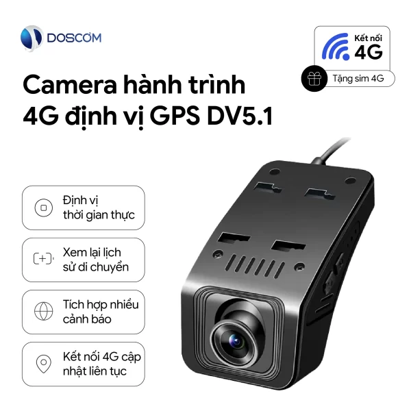 Camera hành trình 4G tích hợp định vị DV5.1 Doscom