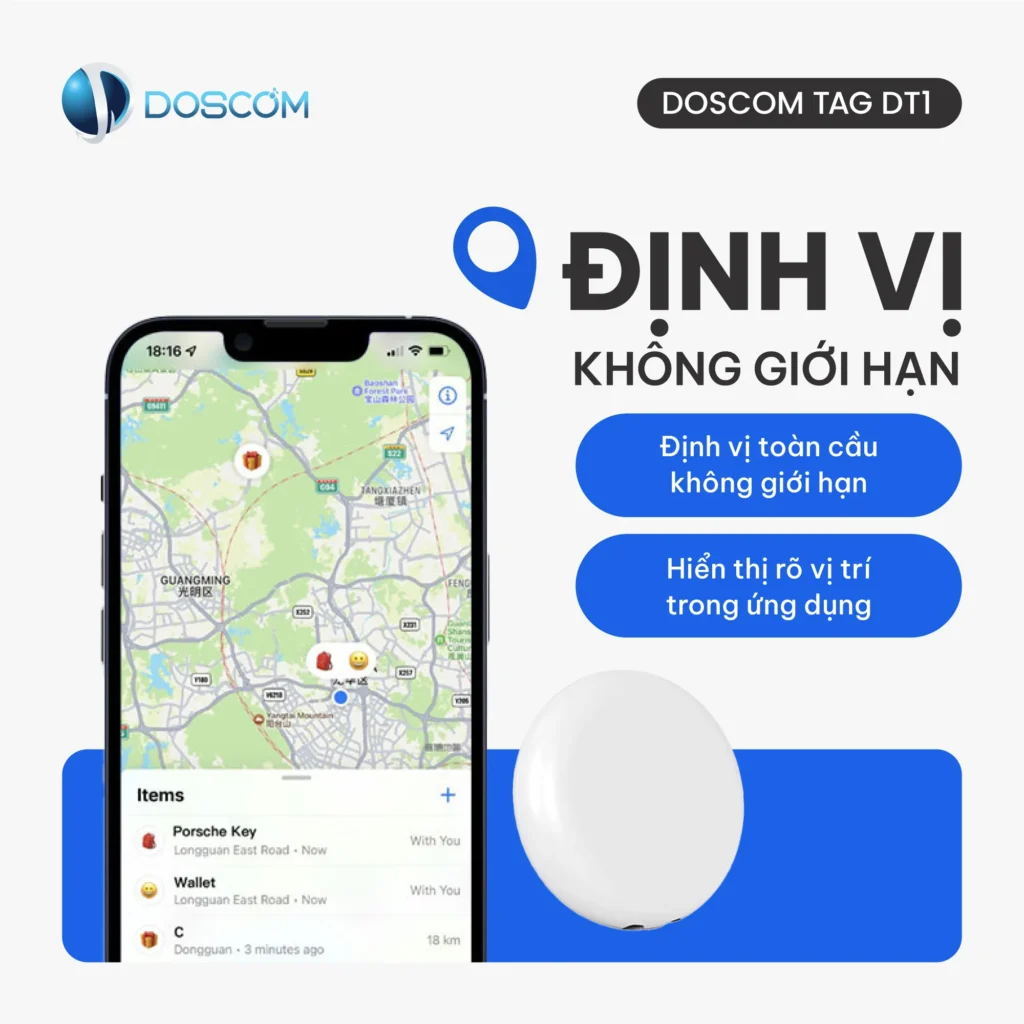 Thẻ tag định vị DT1 Doscom