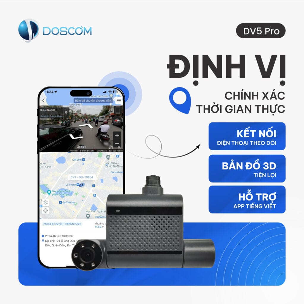 Camera hành trình tích hợp định vị thời gian thực
