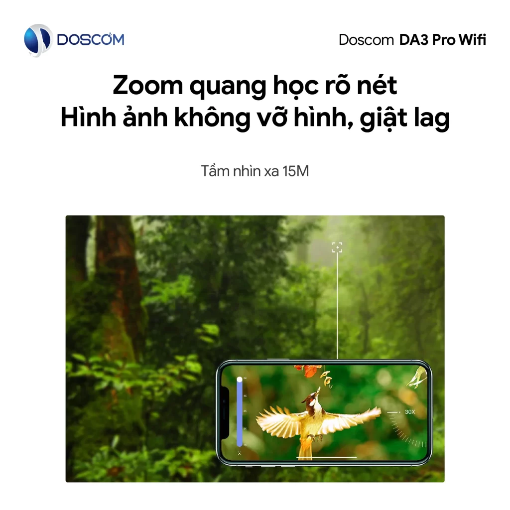 Zoom quang học 5x rõ nét