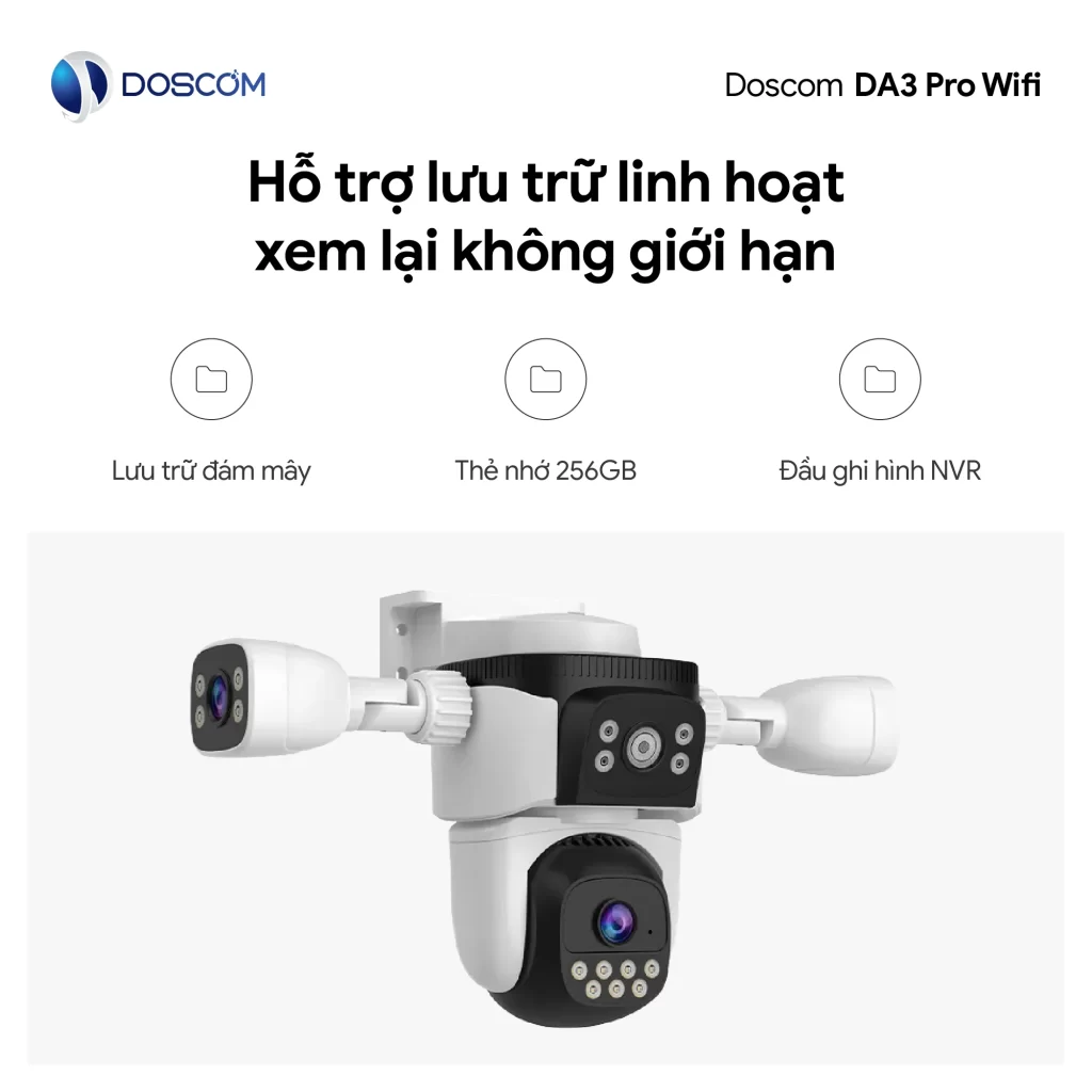 Camera Wifi DA3 Pro lưu trữ linh hoạt
