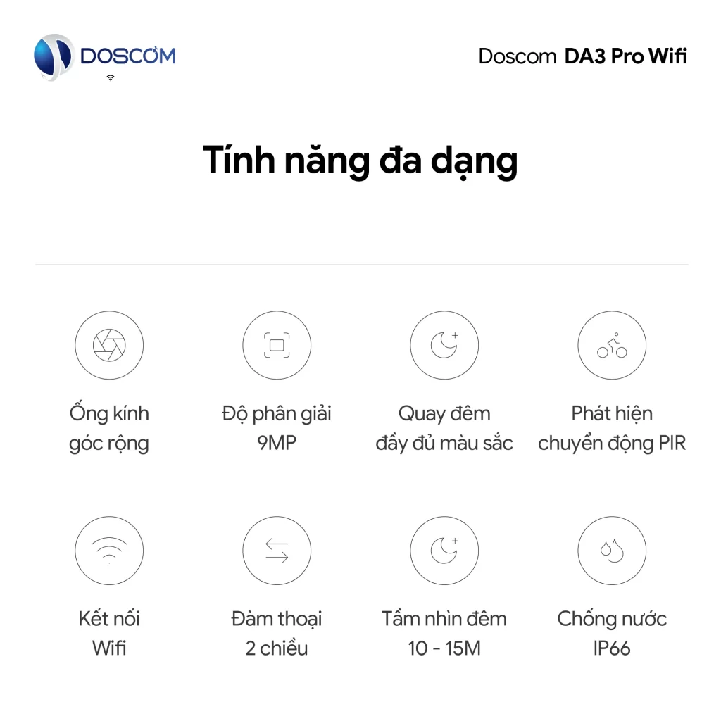 Camera Wifi DA3 Pro có đa dạng tính năng