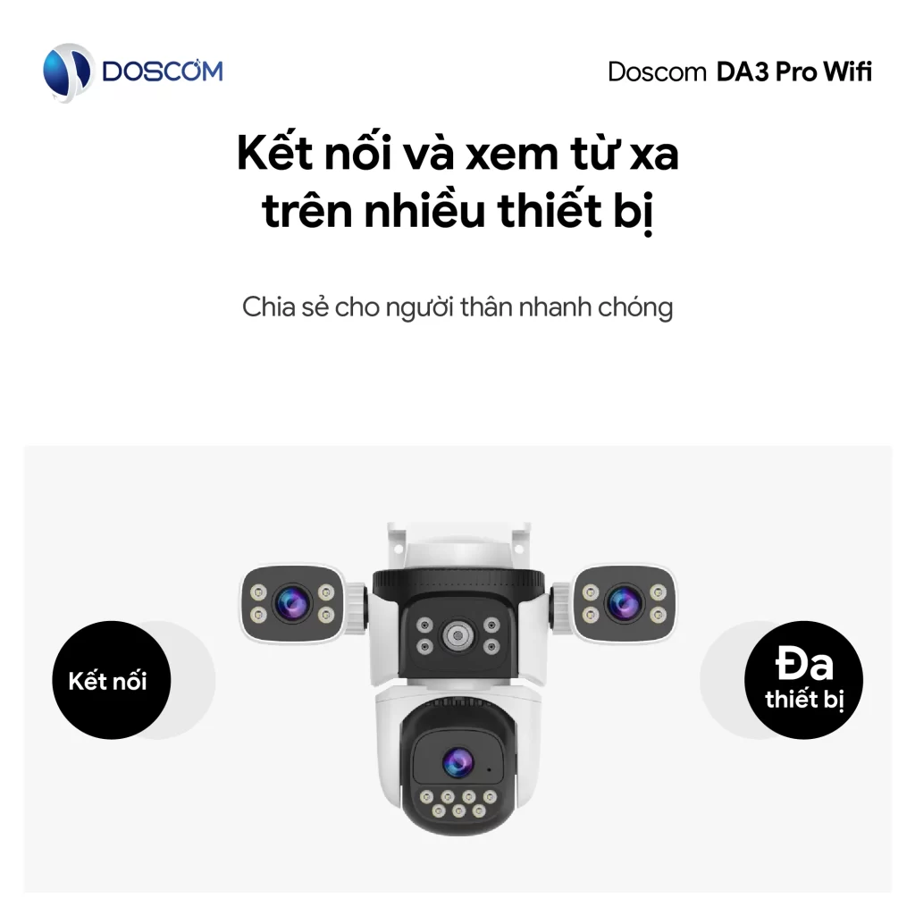 Camera Wifi DA3 Pro kết nối đa thiết bị