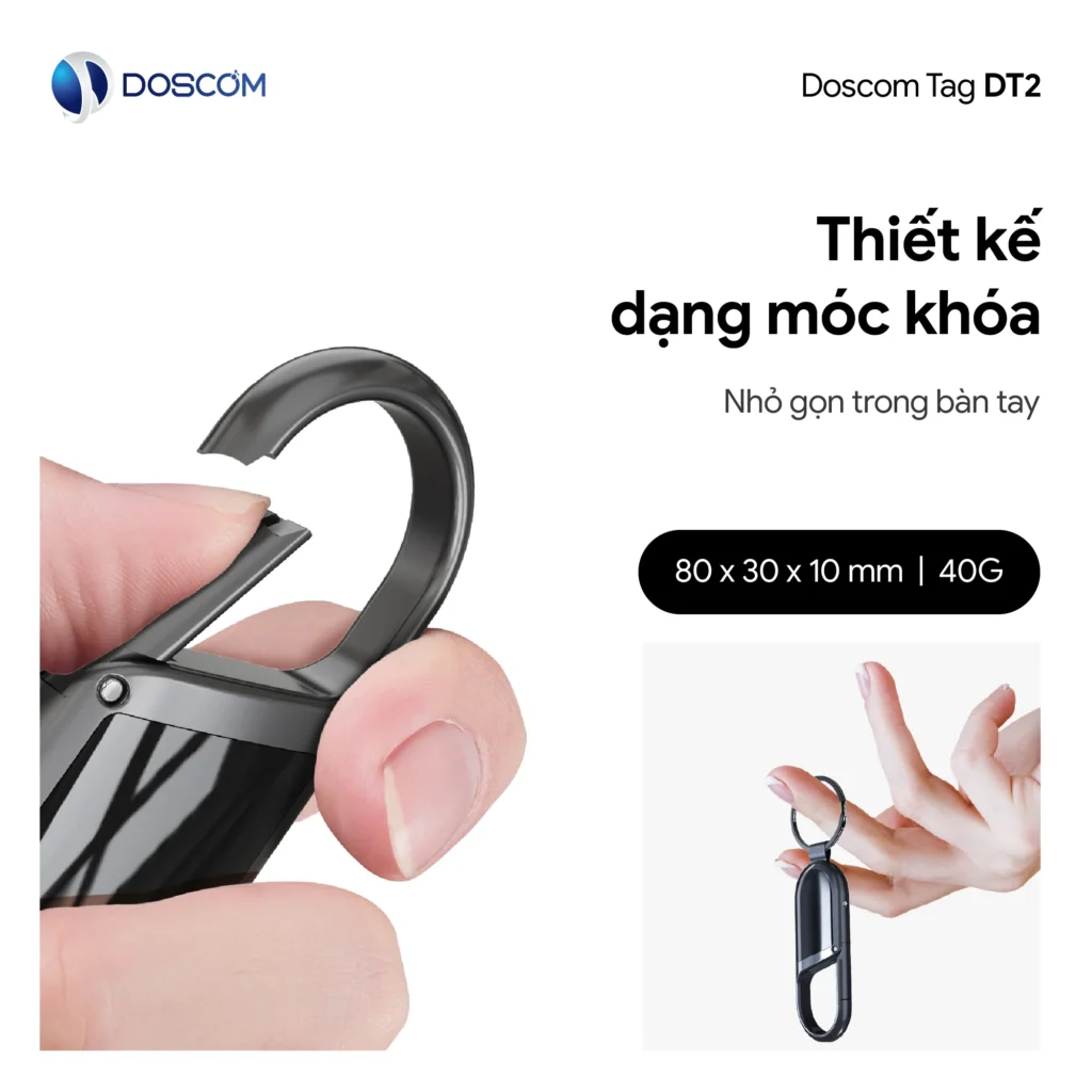 Thiết kế dạng móc khóa nhỏ gọn