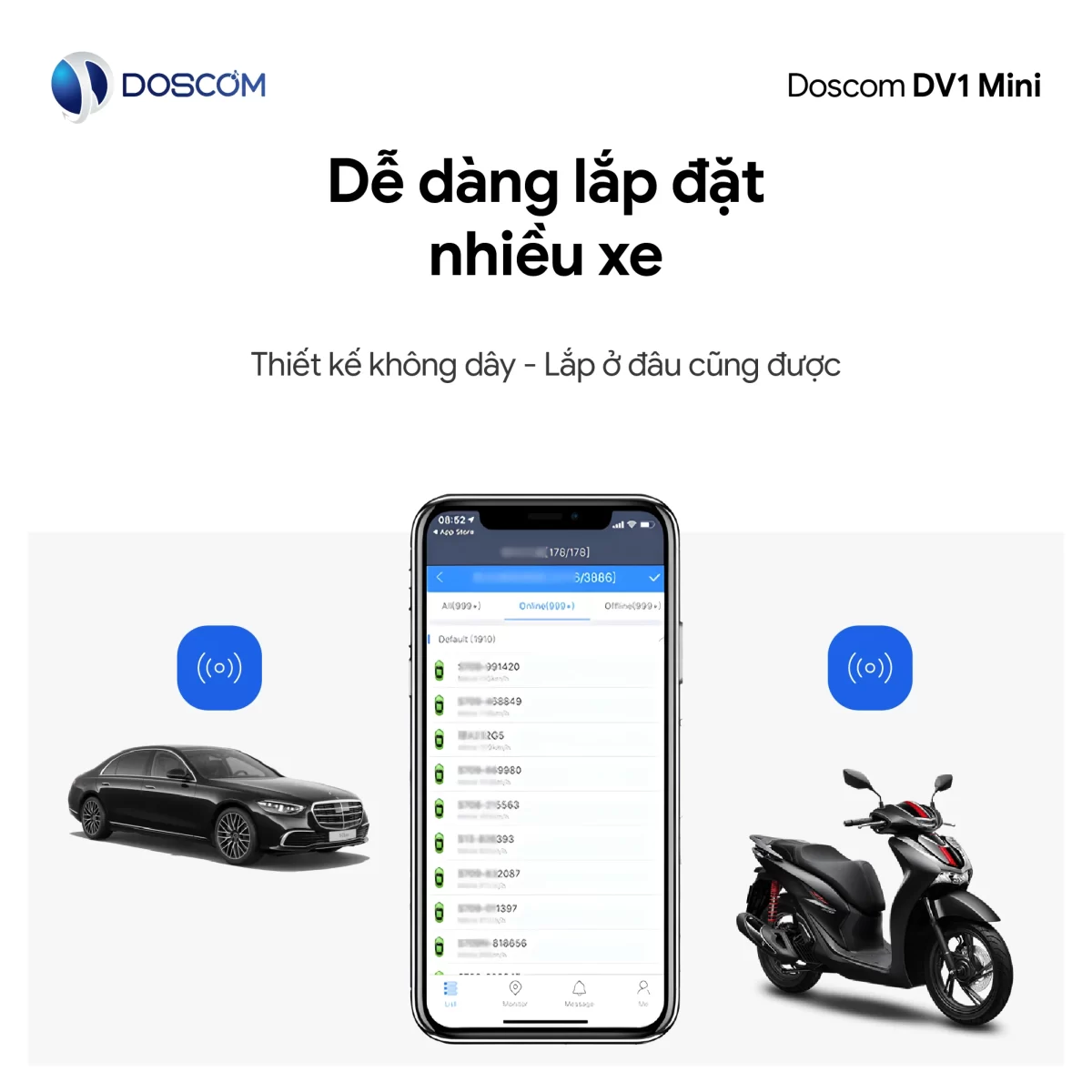 Thiết bị định vị không dây DV1 mini Doscom