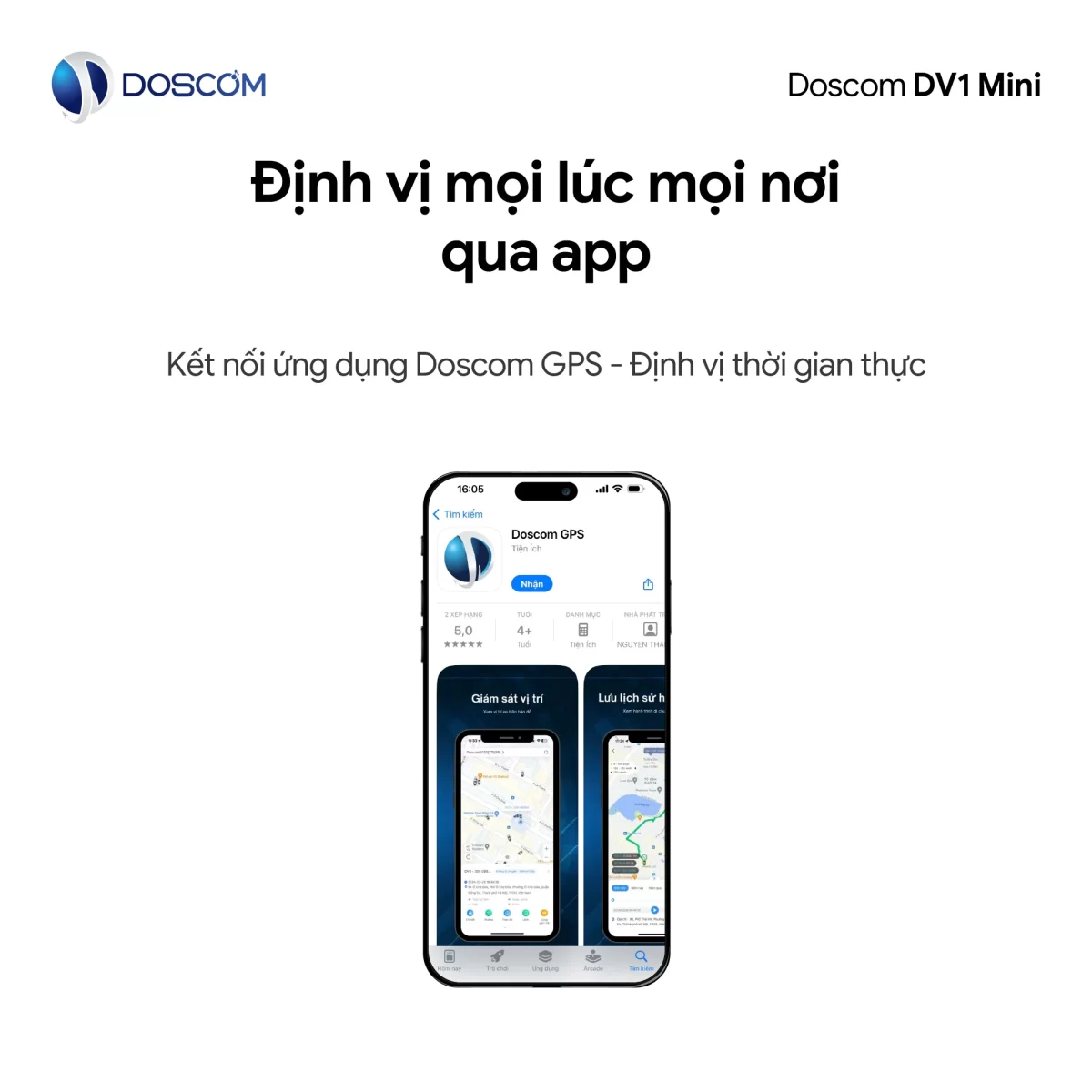 Thiết bị định vị không dây DV1 mini Doscom