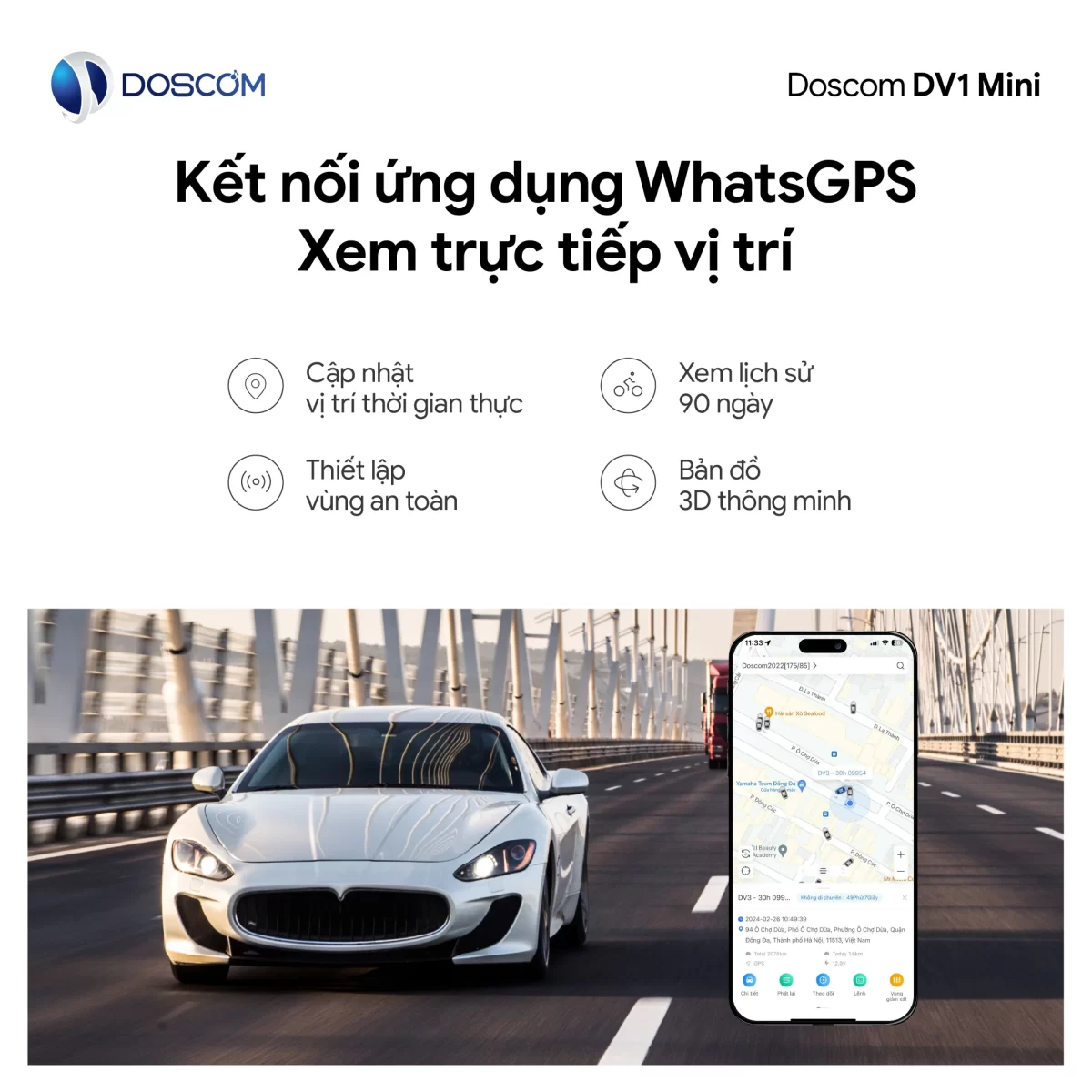 Thiết bị định vị không dây DV1 mini Doscom