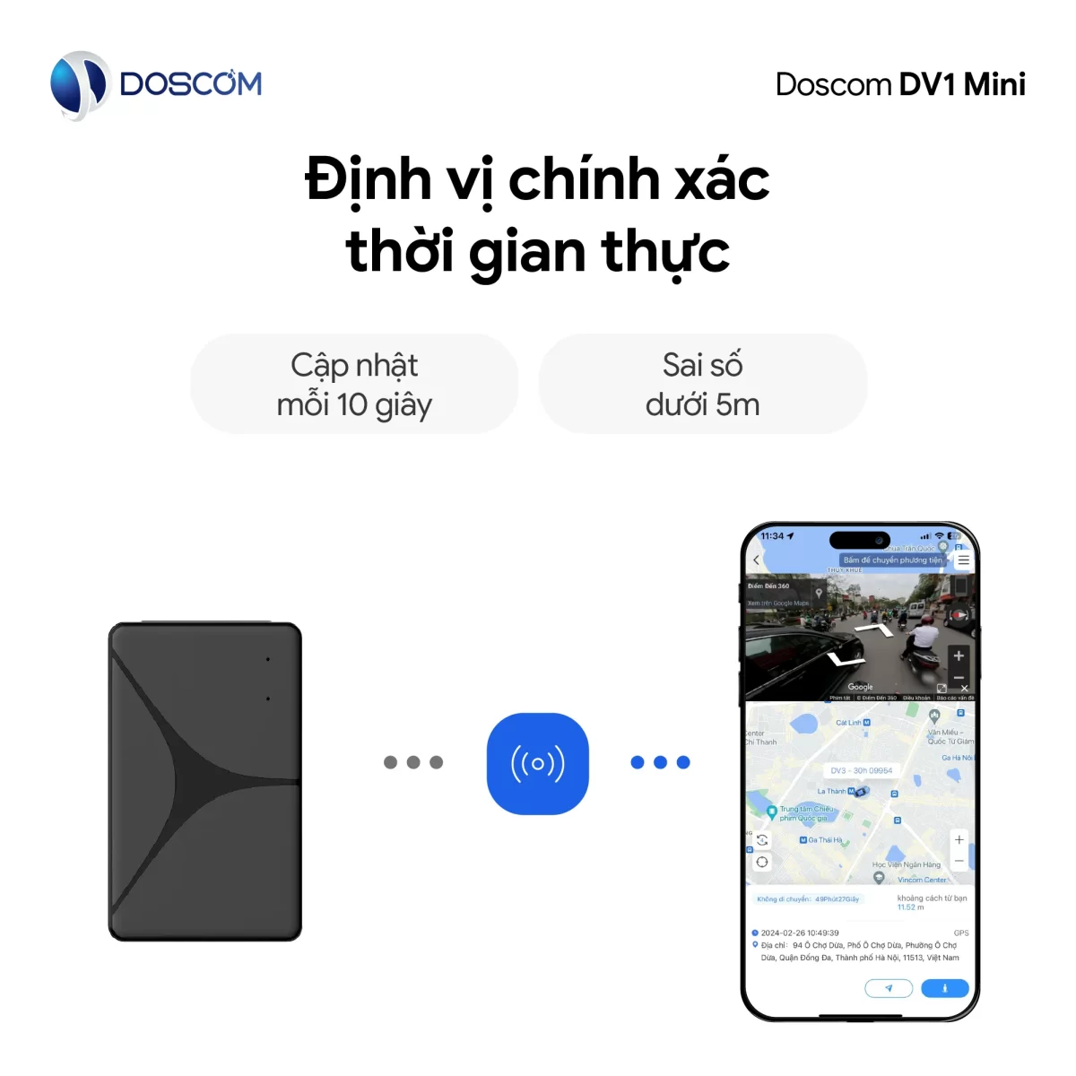 Thiết bị định vị không dây DV1 mini Doscom