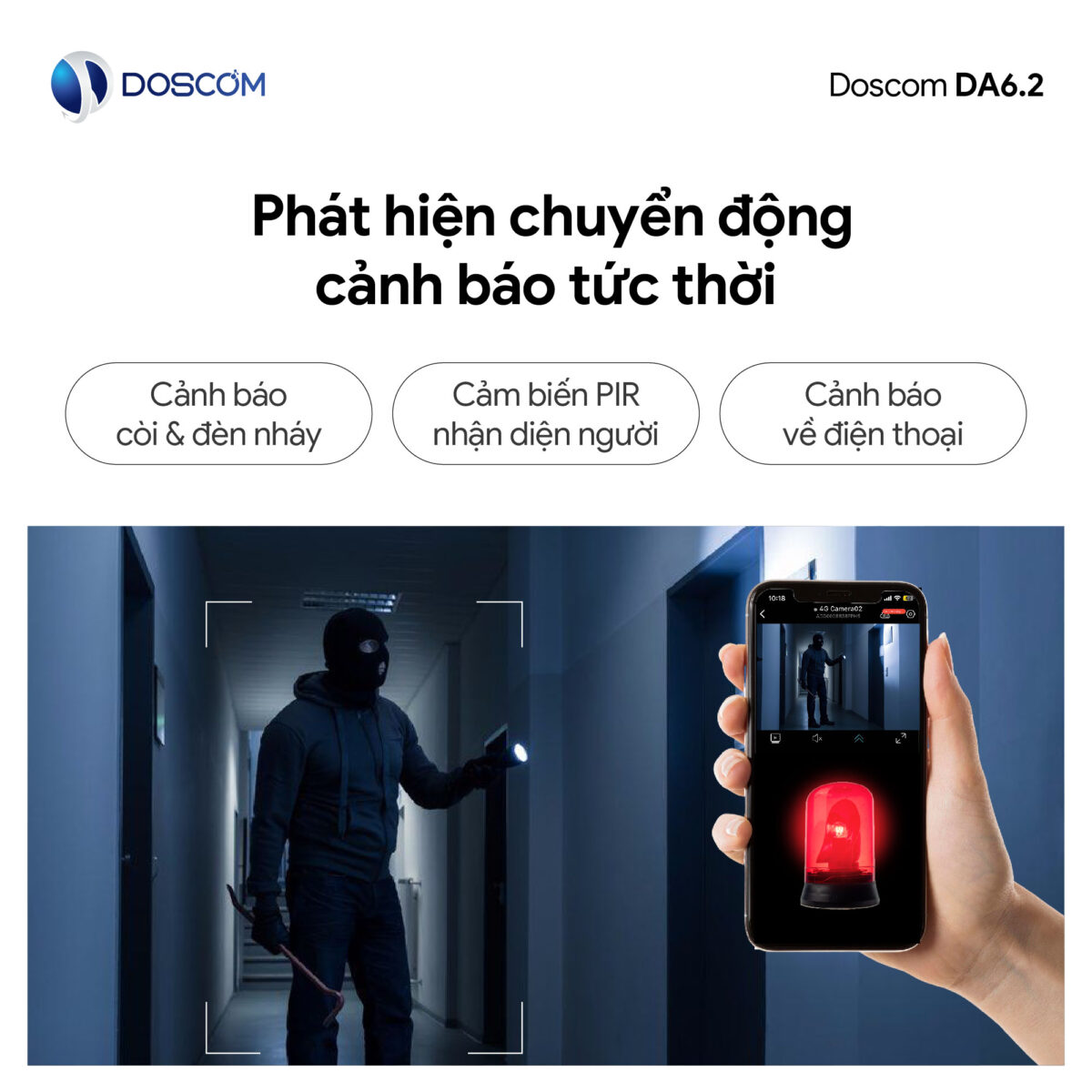 Phát hiện chuyển động thông minh, cảnh báo tức thời