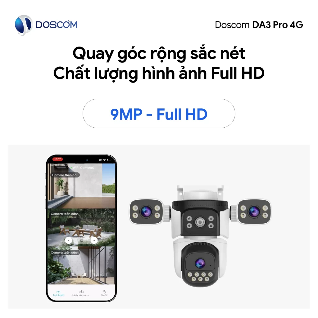 Camera có góc quay rộng, hình ảnh rõ nét Full HD