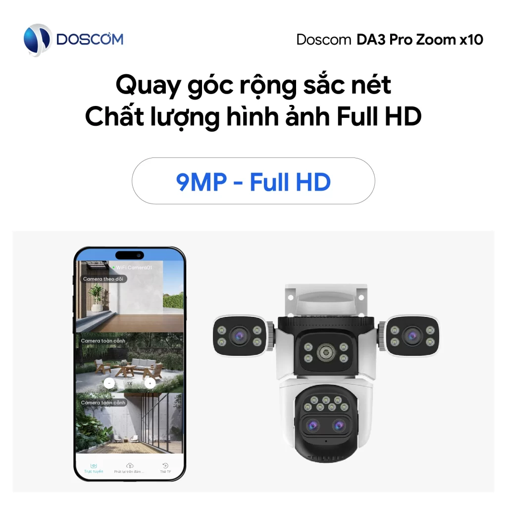 Quay góc rộng sắc nét, chất lượng hình ảnh fullHD