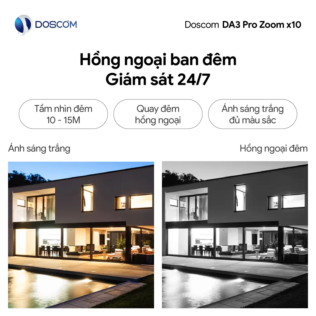 Camera 3 mắt giám sát đêm an toàn