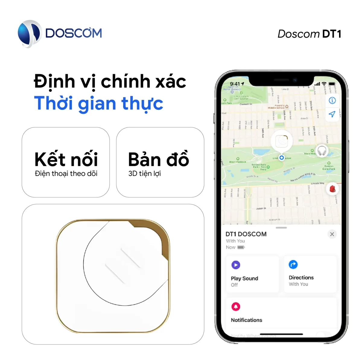 Doscom Tag DT1 định vị chính xác thời gian thực