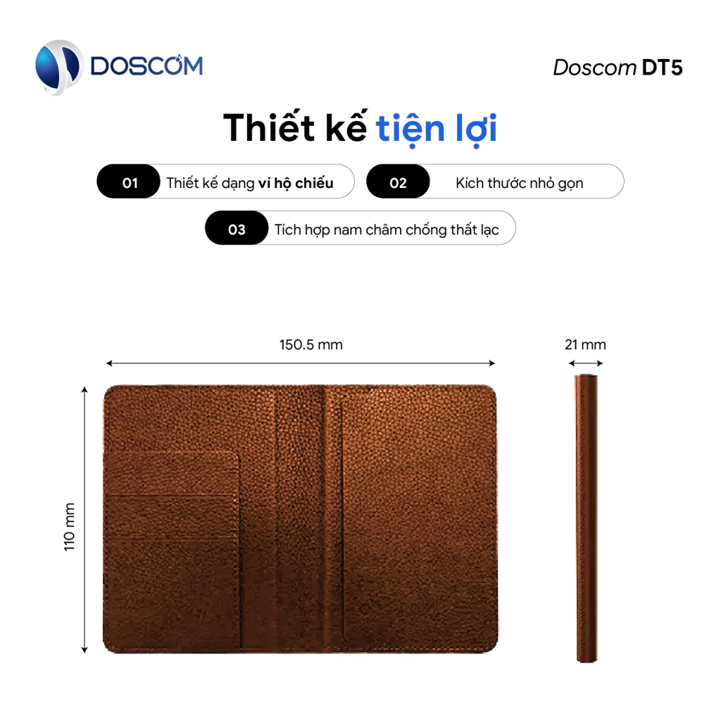 Thiết kế dạng ví hộ chiếu tiện lợi