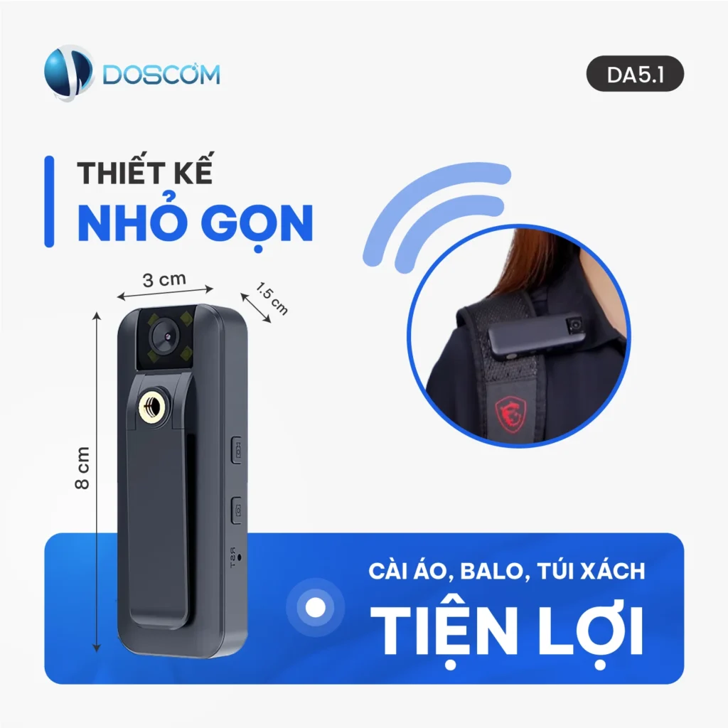 Camera kẹp áo DA5.1 – siêu nhỏ, ghi hình cá nhân