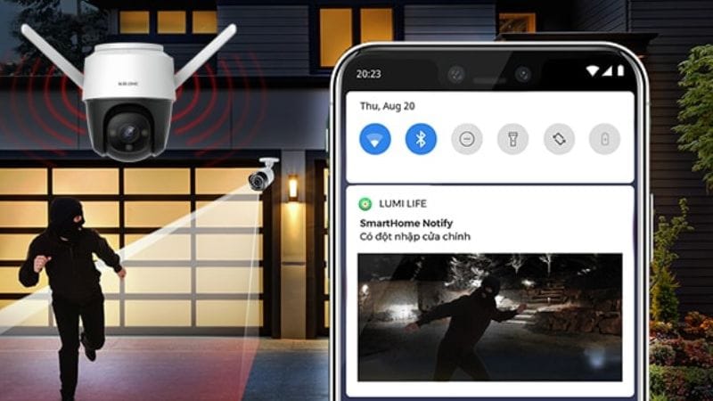 Cảm biến chuyển động khi đánh giá camera năng lượng mặt trời
