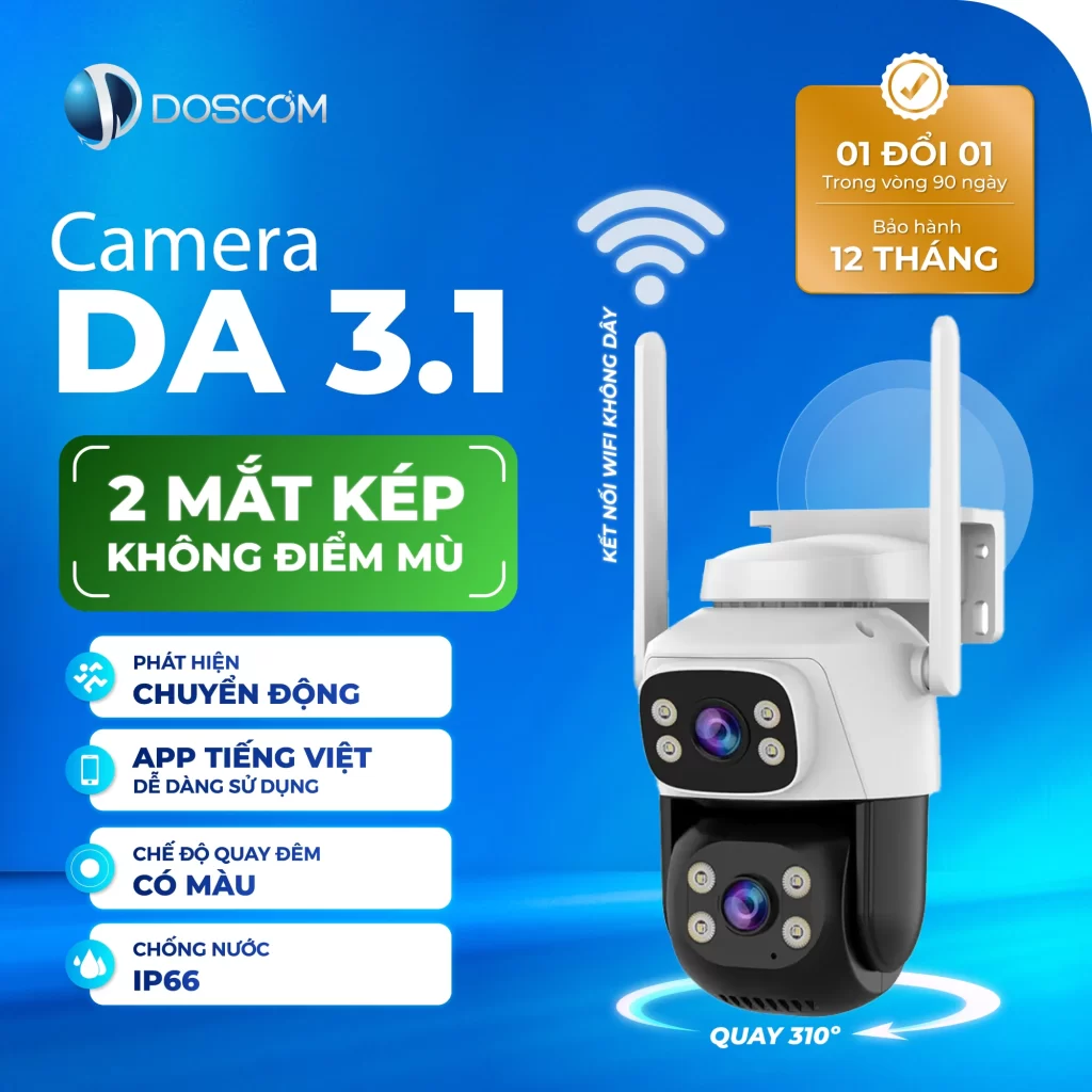 Camera Wifi Doscom DA3.1 - Camera ngoài trời chính hãng