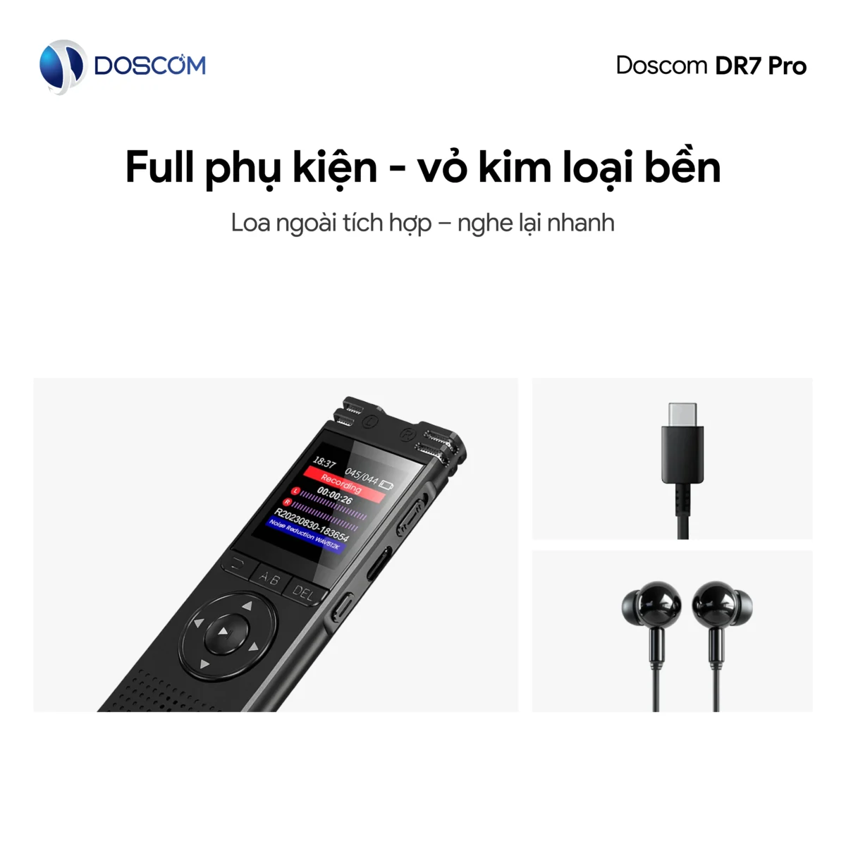 Thiết bị ghi âm chuyên dụng DR7 Pro Doscom