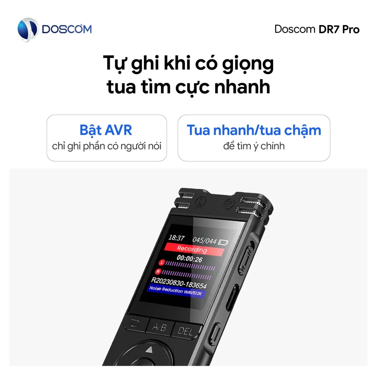 Thiết bị ghi âm chuyên dụng DR7 Pro Doscom