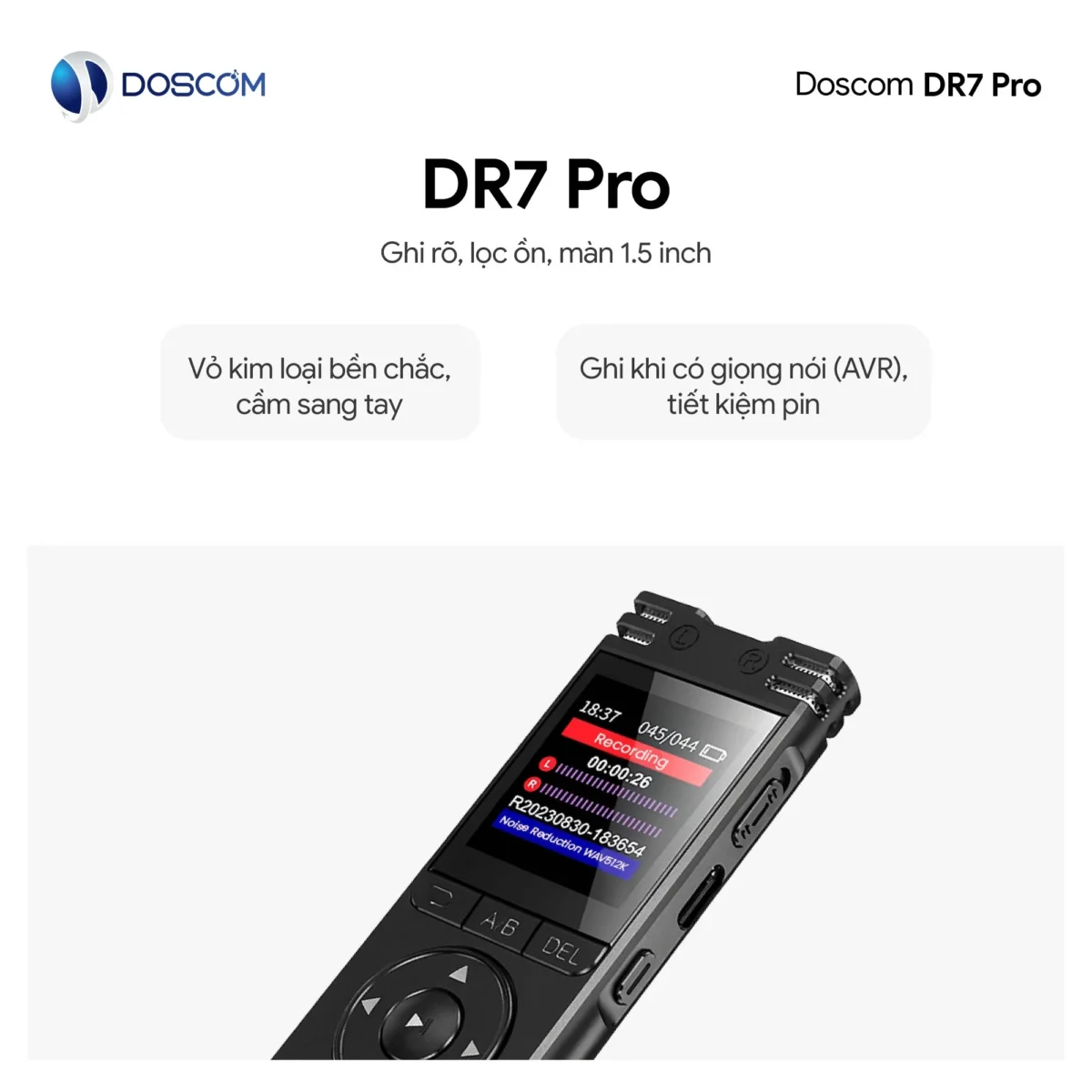 Thiết bị ghi âm chuyên dụng DR7 Pro Doscom