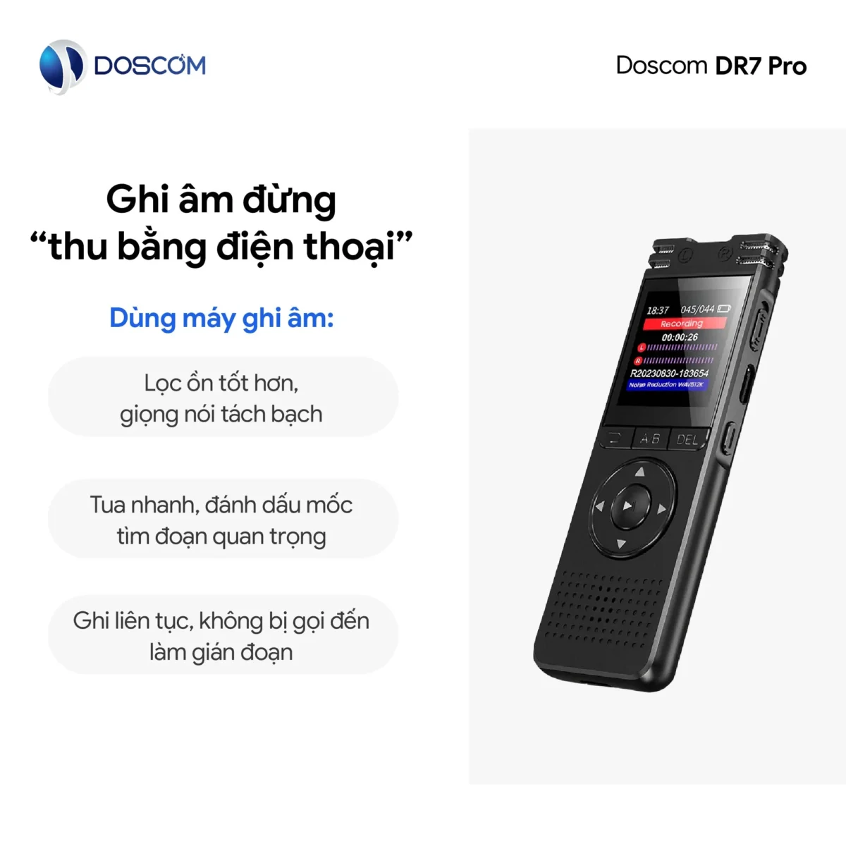 Nên ghi âm bằng thiết bị ghi âm chuyên dụng