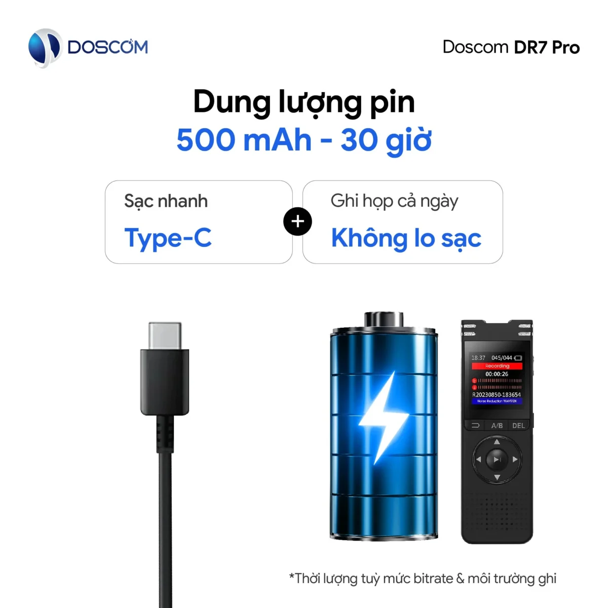 Thiết bị ghi âm chuyên dụng DR7 Pro Doscom
