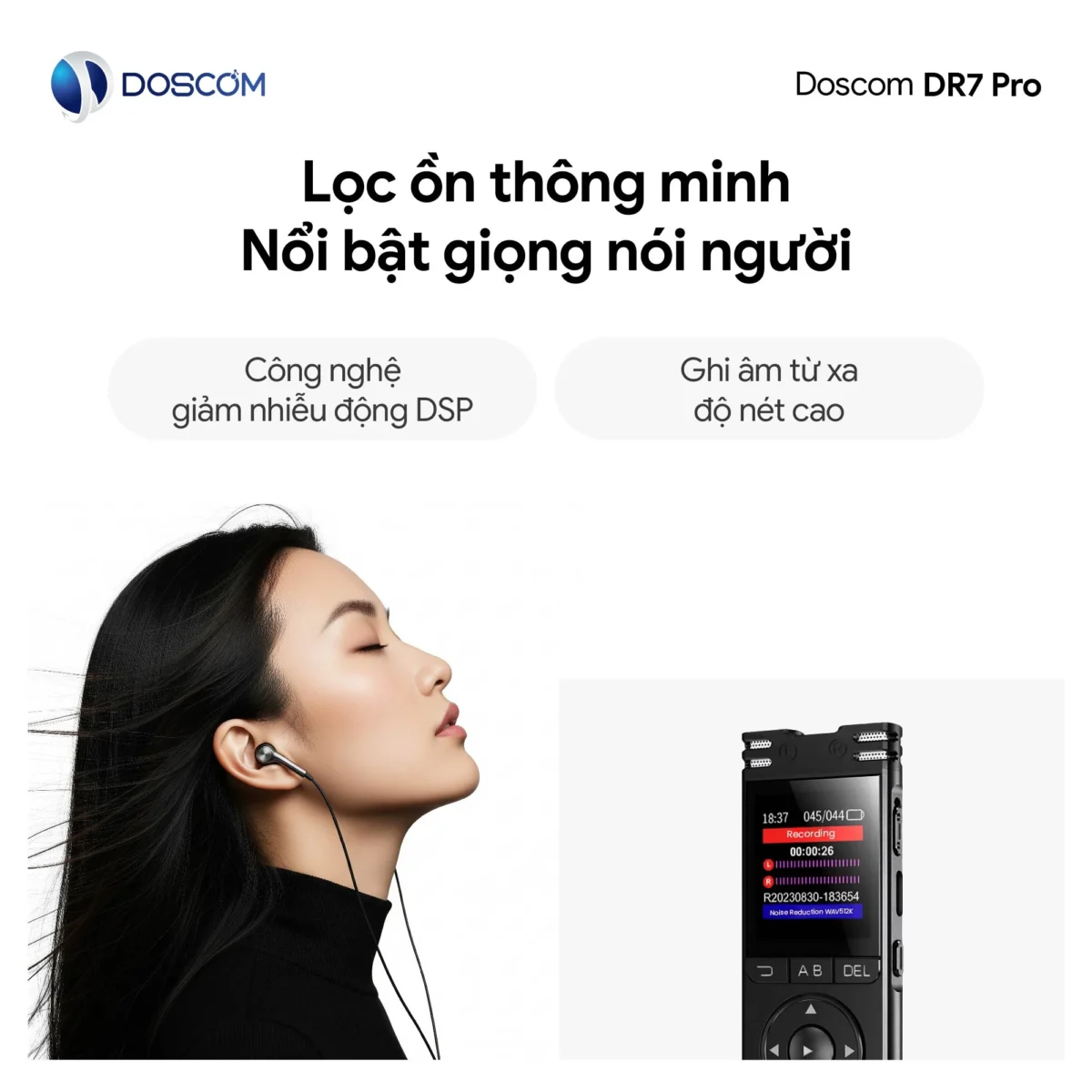 Thiết bị ghi âm chuyên dụng DR7 Pro Doscom