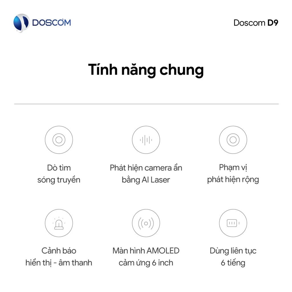 Tính năng chung - Thiết bị dò D9 Doscom