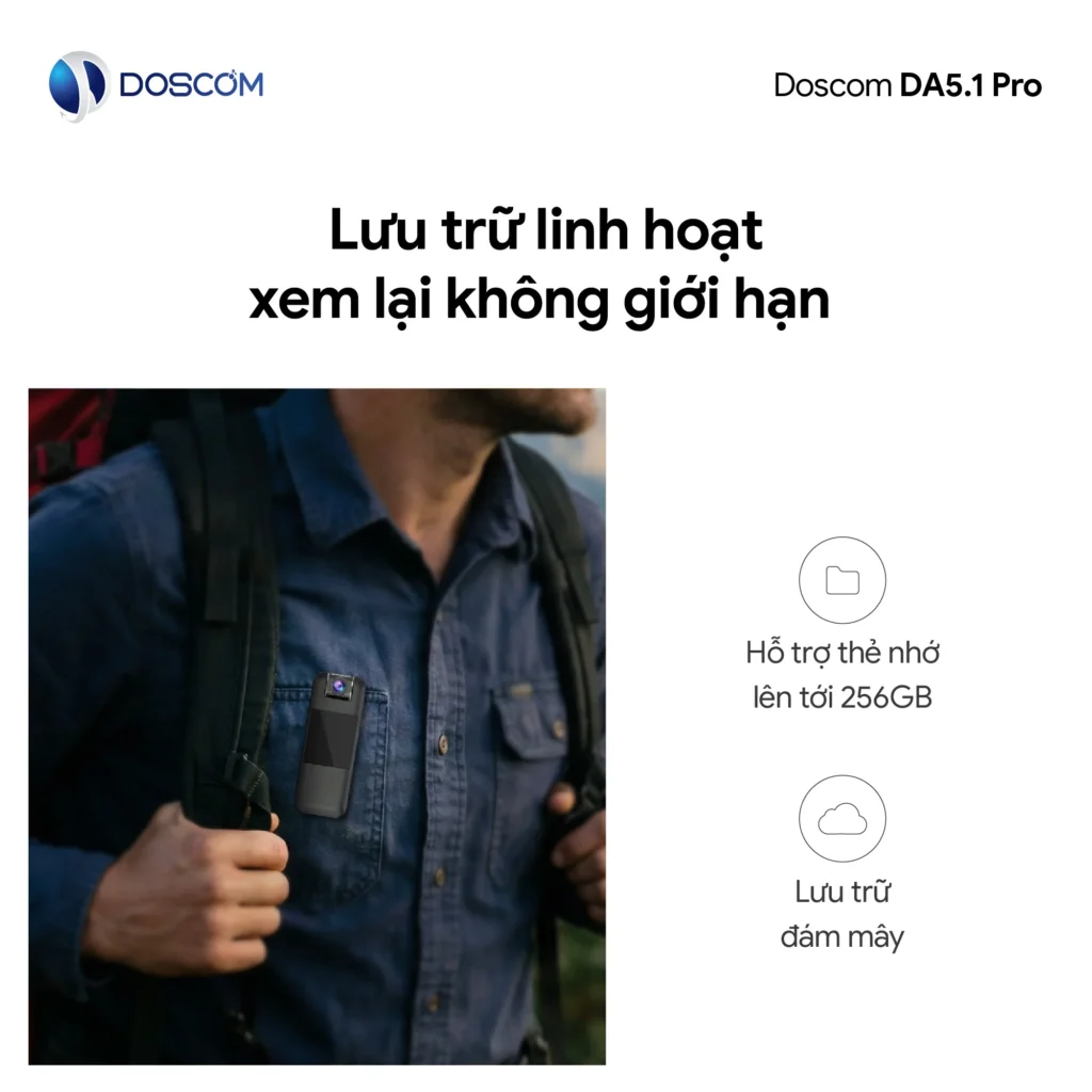 Camera DA5.1 Pro lưu trữ linh hoạt xem lại không giới hạn