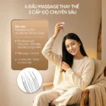 Máy Massage Trẻ Hoá Làn Da FUJILUX Sóng Âm 120 Nhịp/Phút – Nâng Cơ, Săn Chắc Da, 5 Đầu Thay Thế